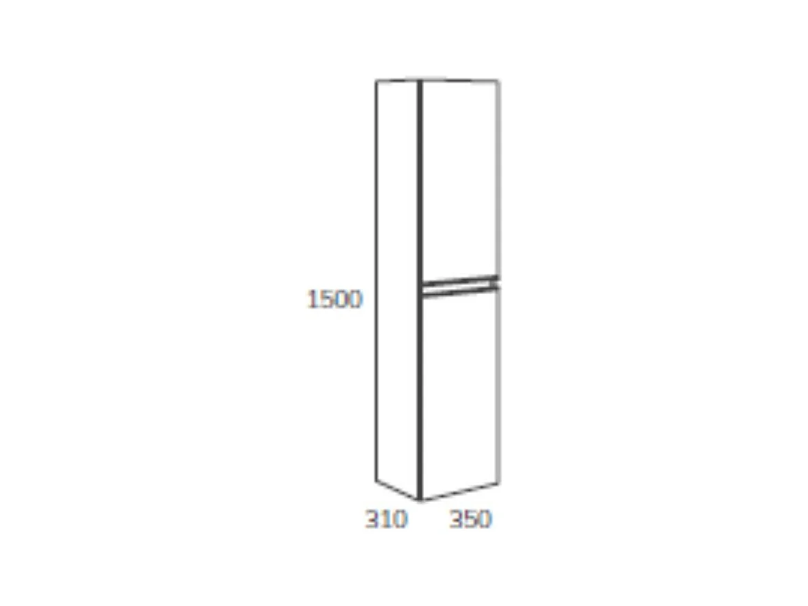 Colonna pensile sospesa bagno colore rovere grigio Londres 2 ante 35x31x150H