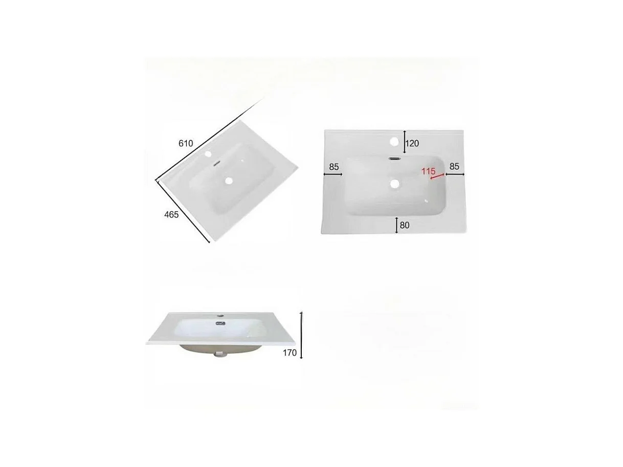 Mobile bagno sospeso colore cappuccino 2 cassetti Invicta 60x45x48H