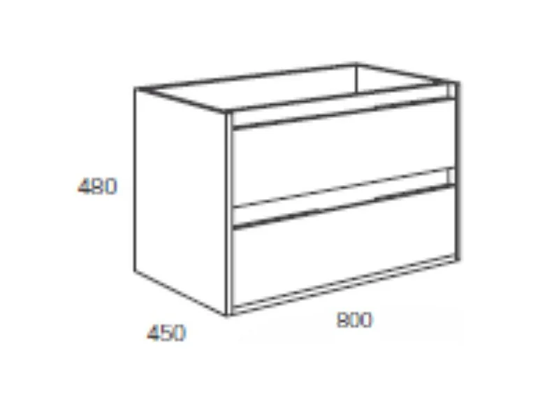 Mobile bagno sospeso Bolton colore rovere grigio ghiaccio 60x45x48H 2 cassetti: design moderno e funzionalità