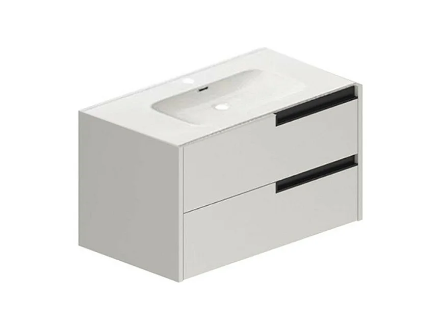 Mobile bagno sospeso Modular colore cashmere con cassetti 80x45x50H