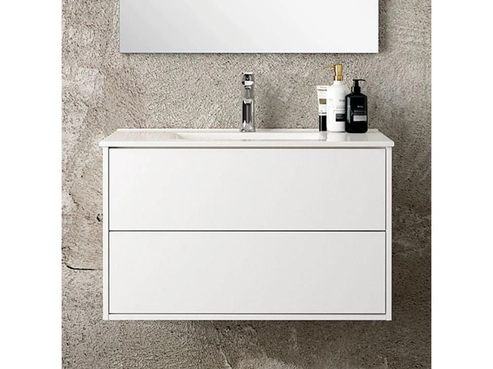 Mobile bagno sospeso colore bianco Push: design e funzionalità 80x45x48H