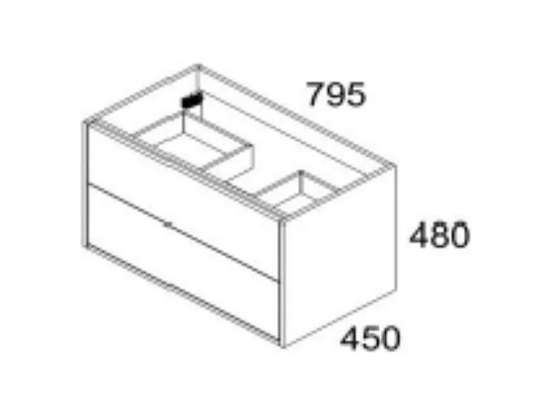 Mobile bagno sospeso colore bianco Push: design e funzionalità 80x45x48H