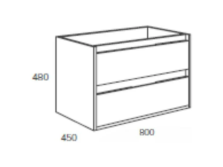Mobile bagno sospeso Bolton colore cemento 80x45x48H 2 cassetti: design moderno e funzionalità