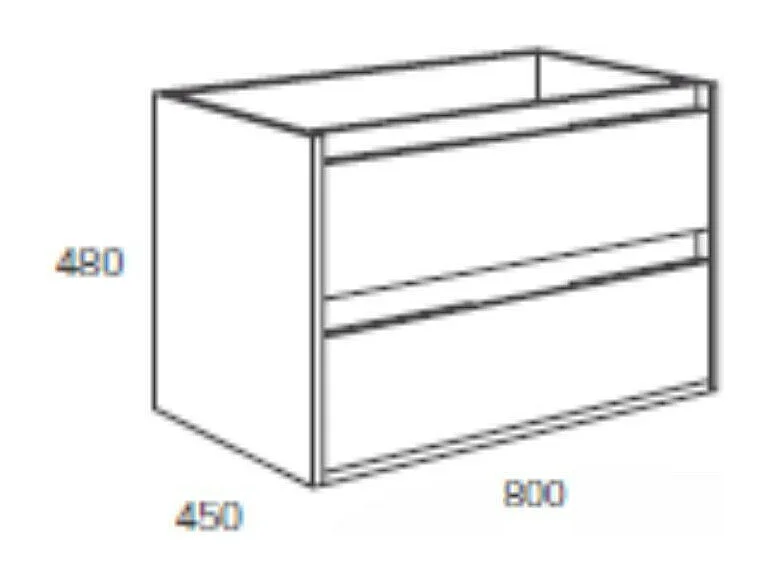 Mobile bagno sospeso Bolton colore cemento 80x45x48H 2 cassetti: design moderno e funzionalità