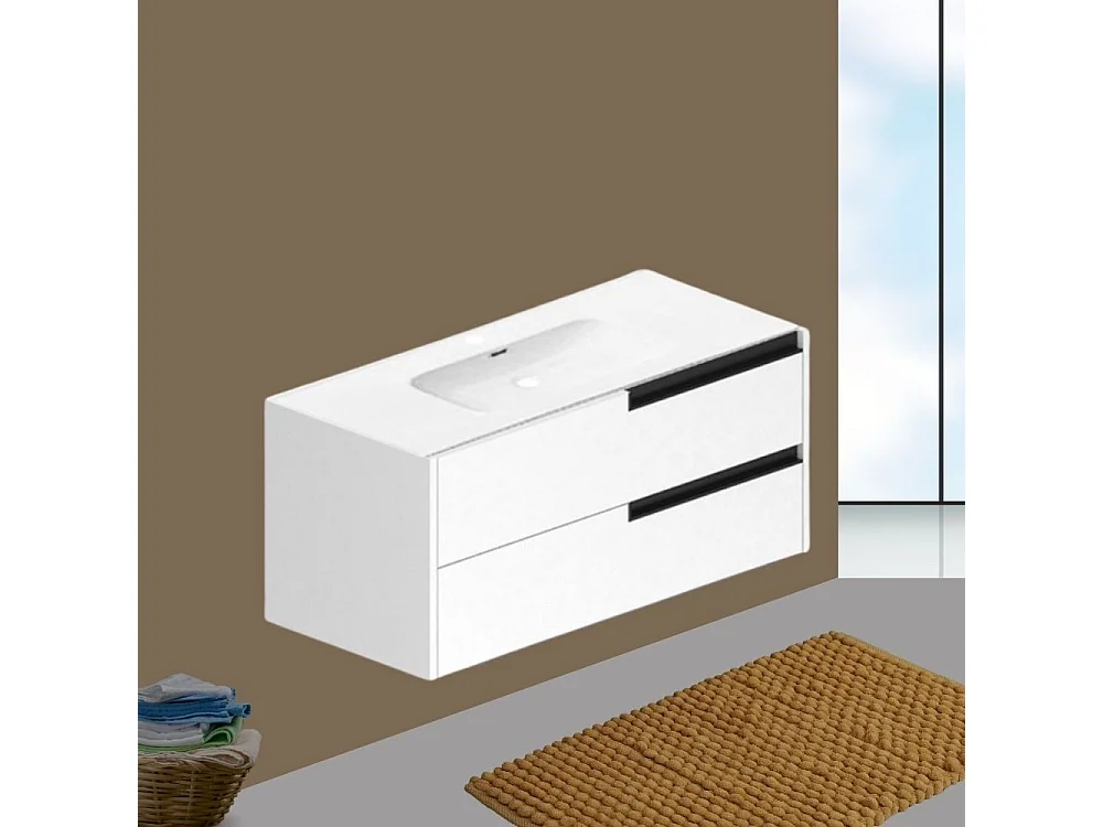 Mobile bagno sospeso Modular colore bianco opaco con cassetti 100x45x50H