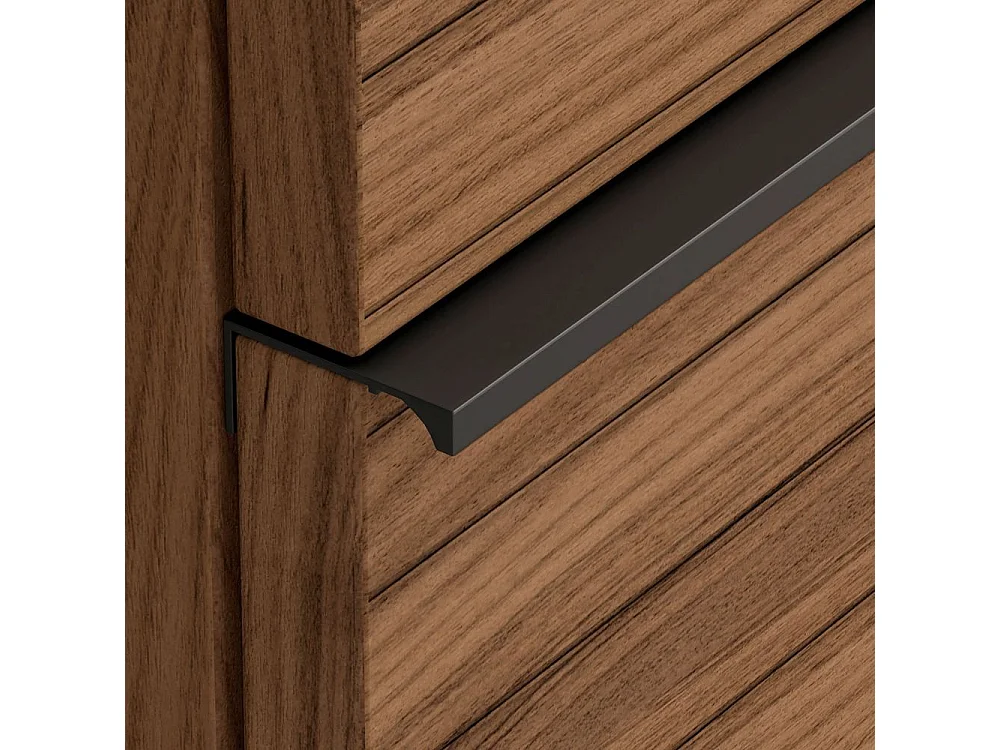 Mobile bagno sospeso noce effetto cannettato Senda con 2 cassettoni 100x45.5x48H