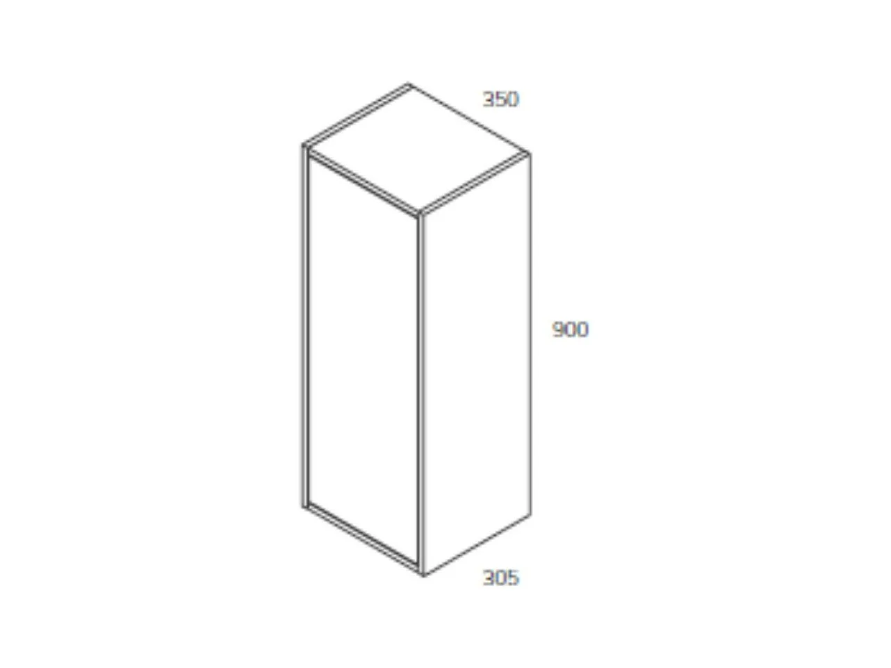 Colonna pensile bagno colore nero opaco Push 35x30.5x90H