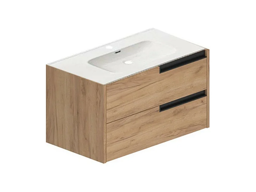Mobile bagno sospeso Modular colore rovere miele con cassetti 80x45x50H