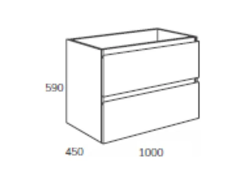 Mobile bagno sospeso bianco laccato Londres 2 cassetti 100x45x59H