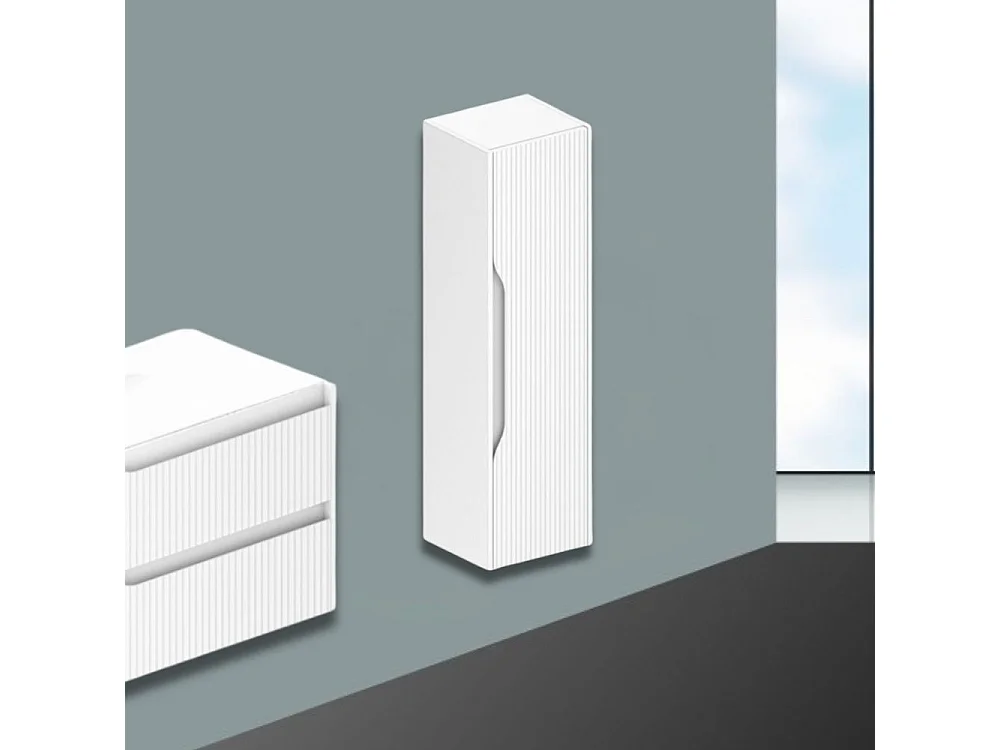 Colonna bagno sospesa Soho colore bianco opaco effetto cannettato 35x30x120H