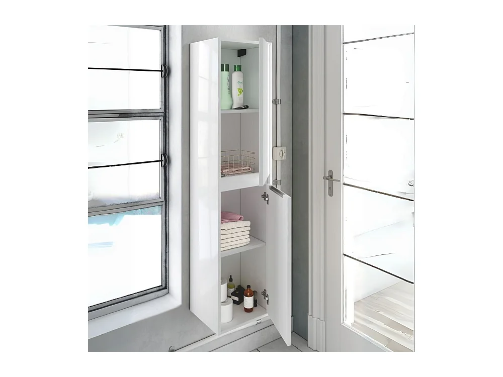 Colonna Bagno sospesa Bolton colore bianco laccato lucido 35x30.5x150H