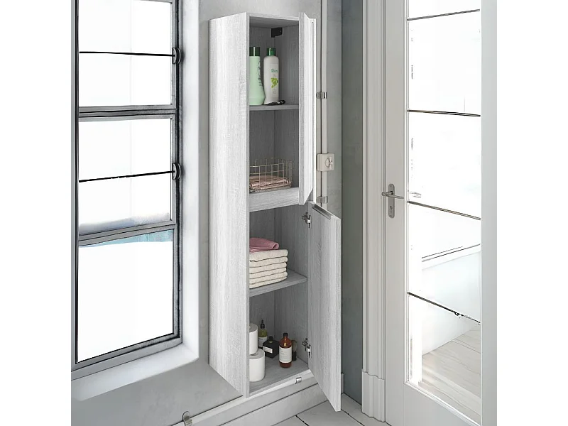 Colonna Bagno sospesa Bolton colore rovere grigio ghiaccio 35x30.5x150H