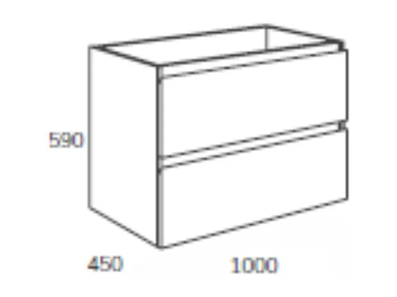 Mobile bagno sospeso rovere Londres 2 cassetti 100x45x59H