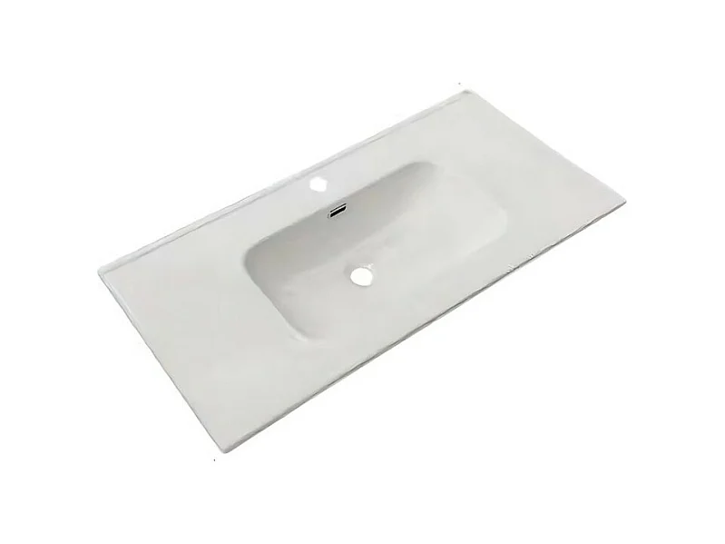Mobile bagno sospeso Soho colore bianco opaco con cassetti effetto cannettato 100x45x50H