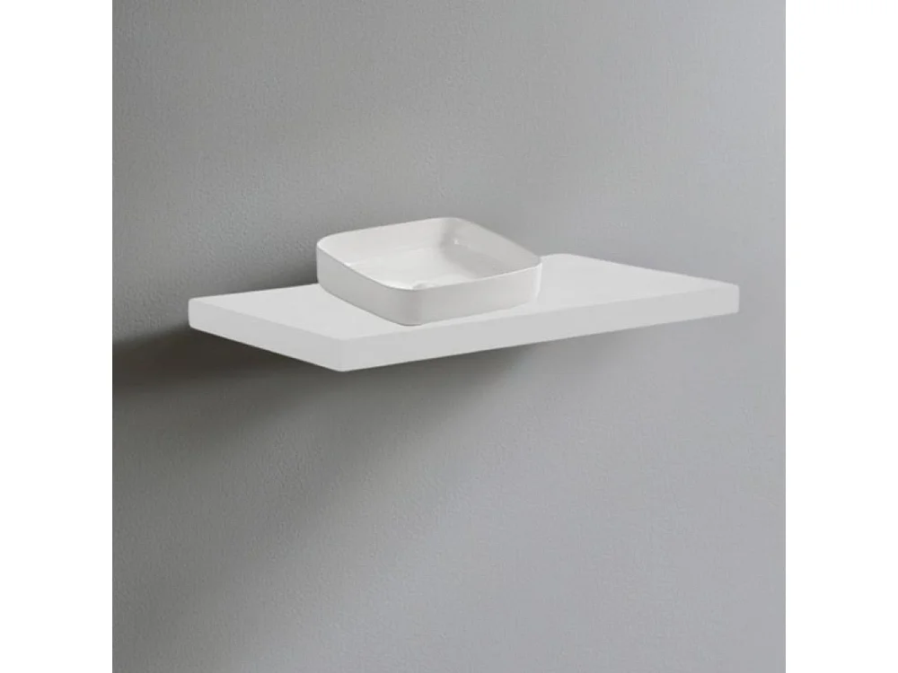 Mensolone da bagno bianco 100x47 con lavabo da appoggio bianco: minimalismo e funzionalità per un bagno moderno