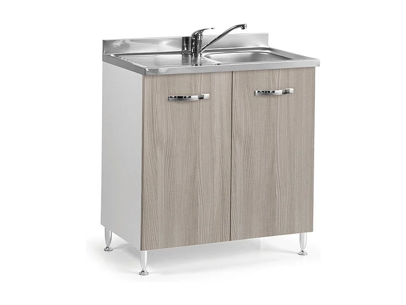 Sottolavello 2 ante 80 cm con lavello incluso colore olmo