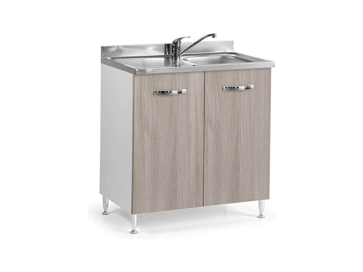 Sottolavello 2 ante 80 cm con lavello incluso colore olmo