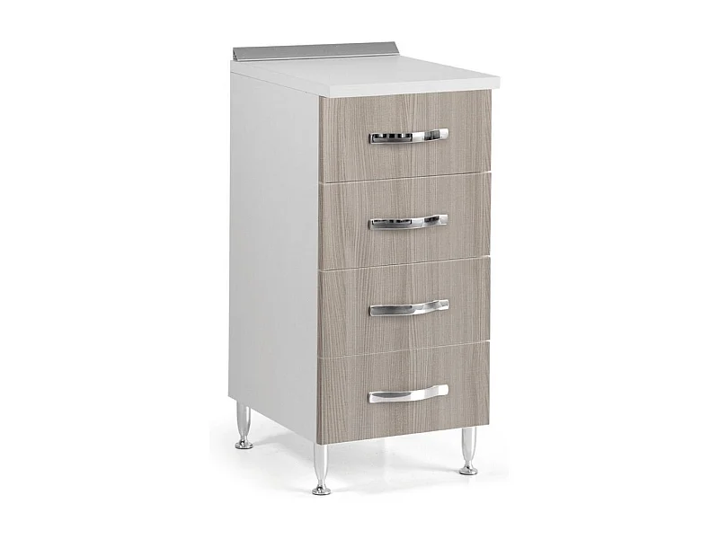 Cassettiera 4 cassetti 40x50x85H colore olmo