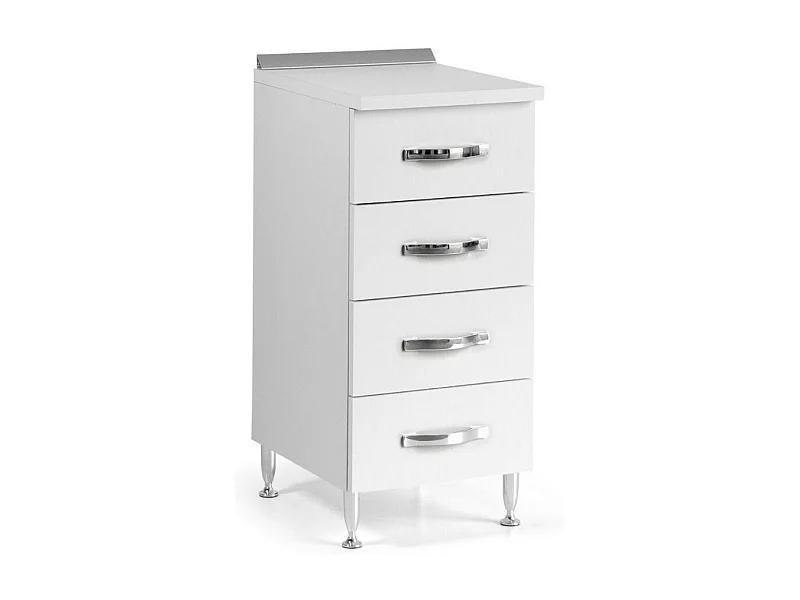 Cassettiera 4 cassetti 40x50x85H colore bianco