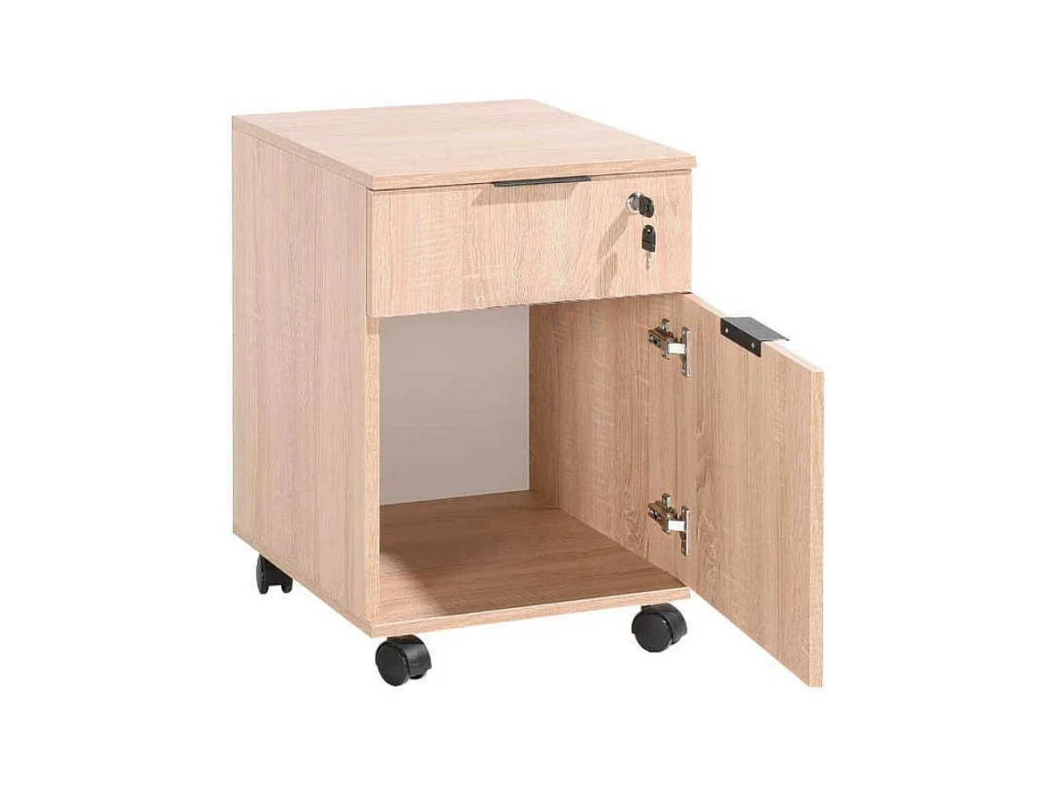 Cassettiera da ufficio con ruote rkm311 colore rovere sonoma