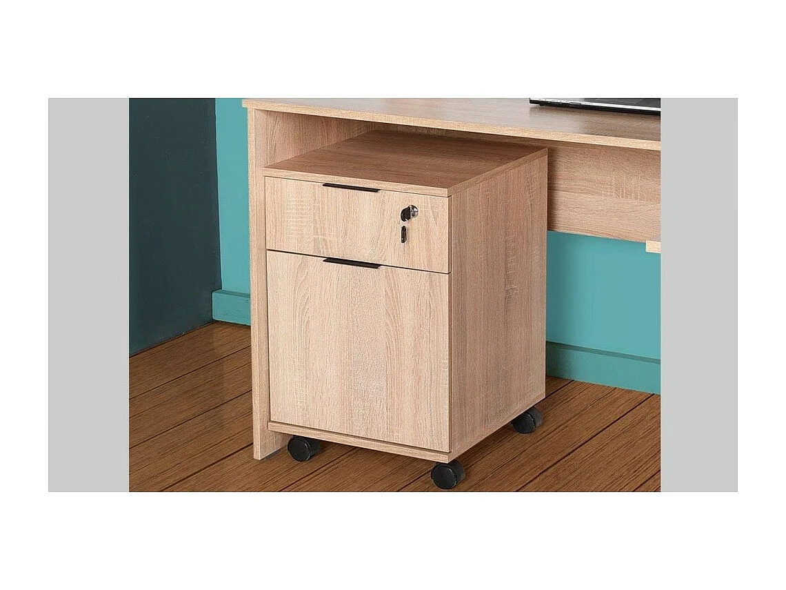 Cassettiera da ufficio con ruote rkm311 colore rovere sonoma