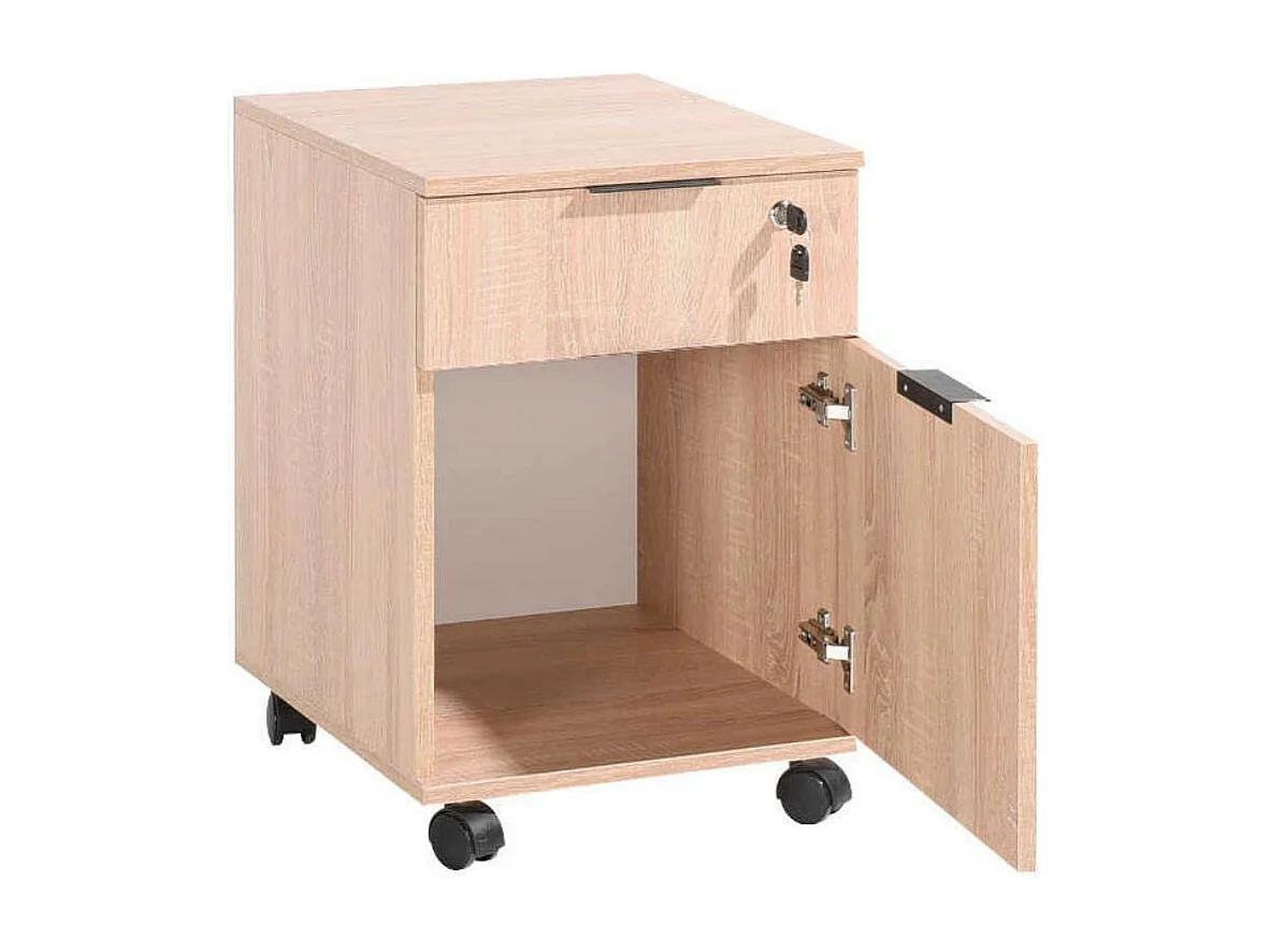Cassettiera da ufficio con ruote rkm311 colore rovere sonoma