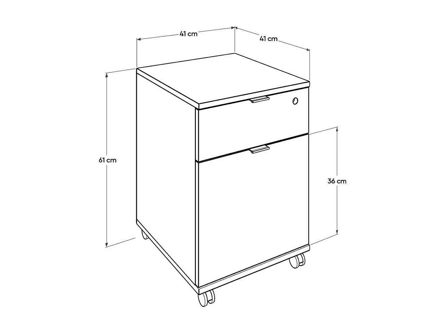 Cassettiera da ufficio con ruote rkm311 colore rovere sonoma