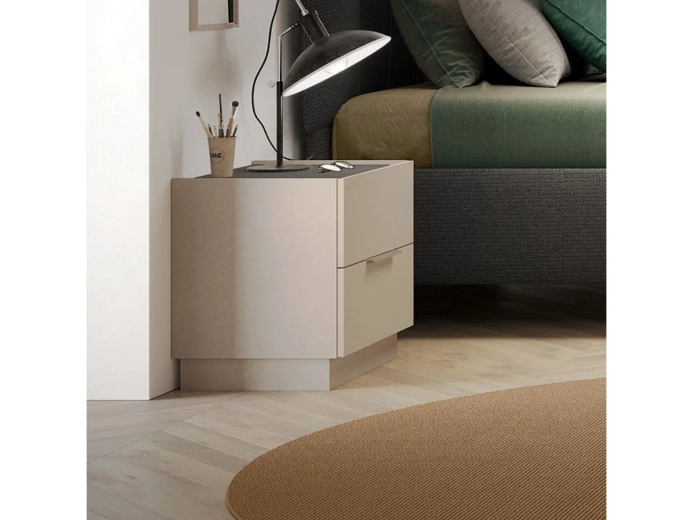 Comodino 2 cassetti Musto colore cashmere