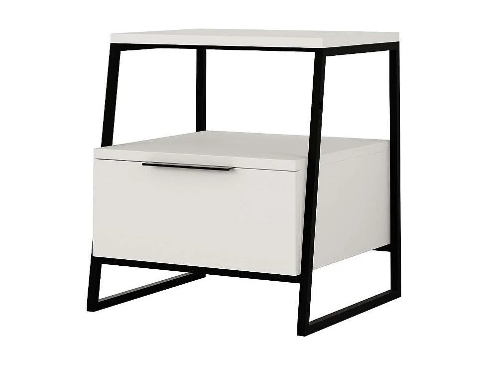 Comodino bianco Pal 45x41x50 cm – Stile Moderno e Funzionalità in un Design Raffinato