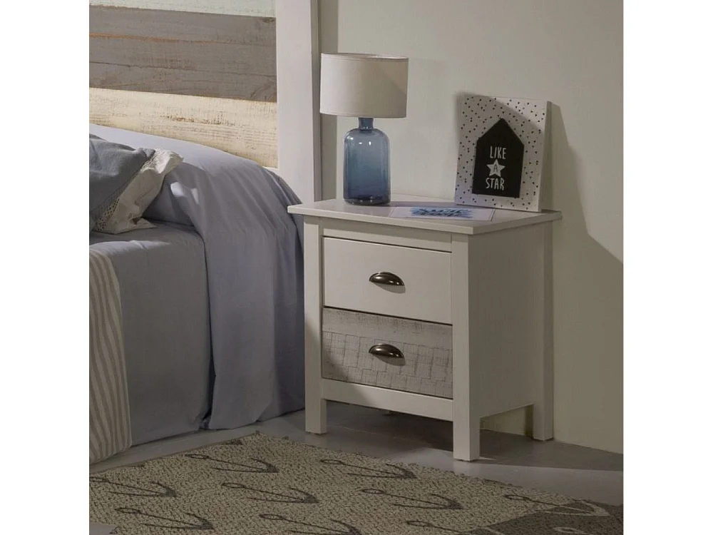 Nachtkastje Romantica - 46x35x49.5cm - Wit