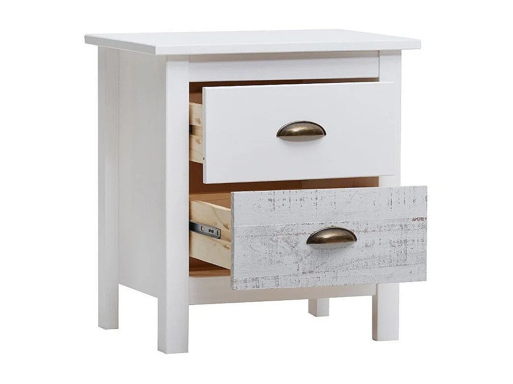 Nachtkastje Romantica - 46x35x49.5cm - Wit