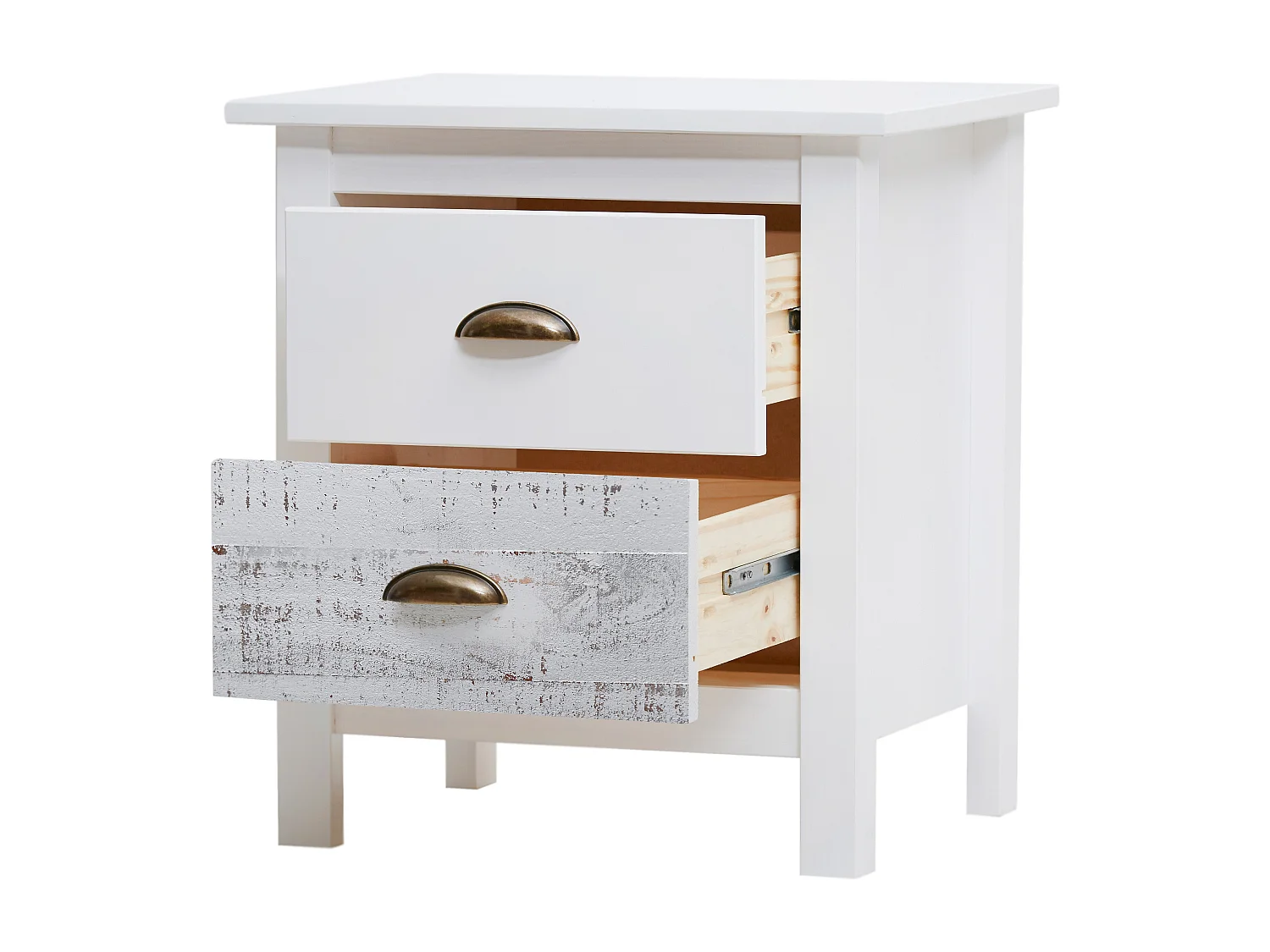 Nachtkastje Romantica - 46x35x49.5cm - Wit