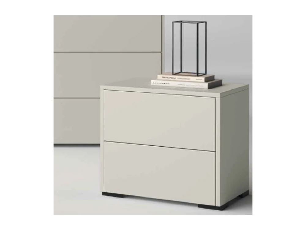 Comodino 2 cassetti bianco nuvola opaco Vip 51x42x44H