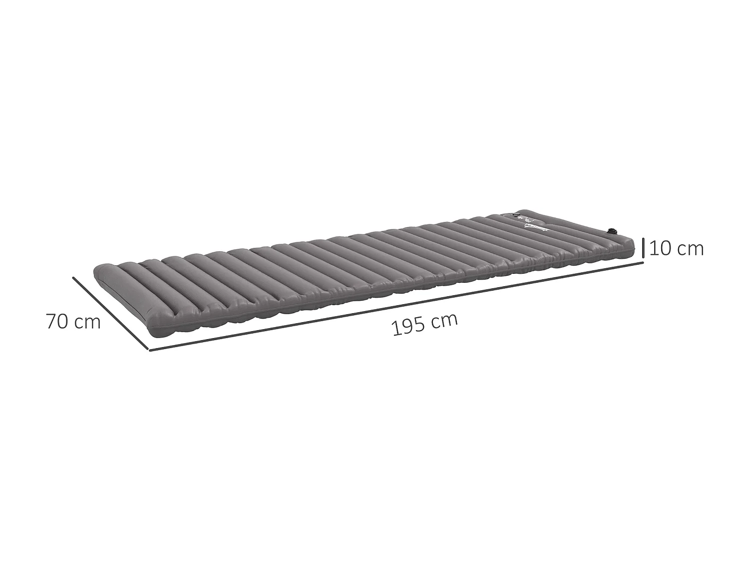 Matelas gonflable - matelas pneumatique simple - sac de transport inclus - gris