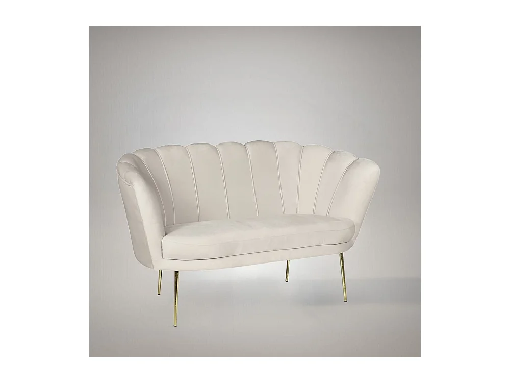 Divano a conchiglia due posti Orel tessuto sabbia 135x76.5x75h