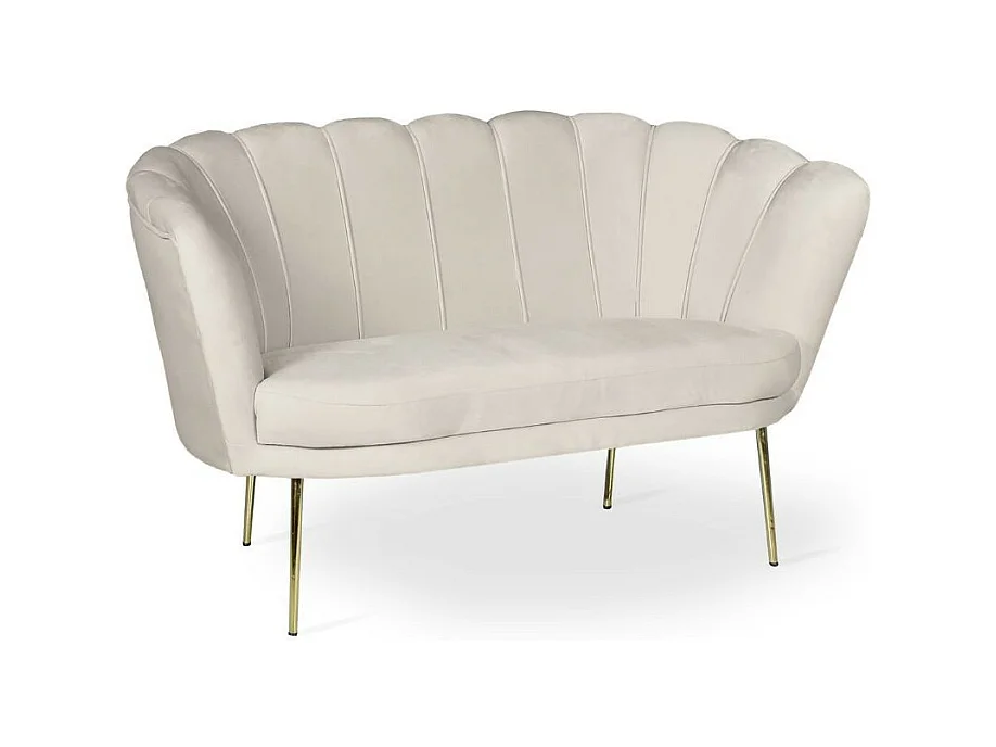 Divano a conchiglia due posti Orel tessuto sabbia 135x76.5x75h