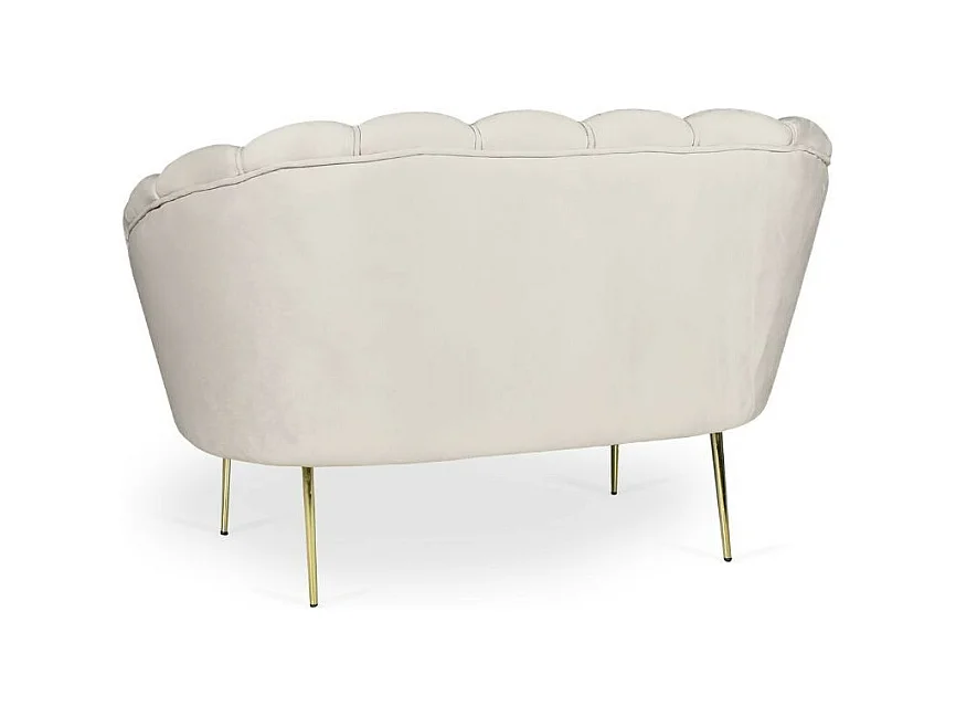 Divano a conchiglia due posti Orel tessuto sabbia 135x76.5x75h