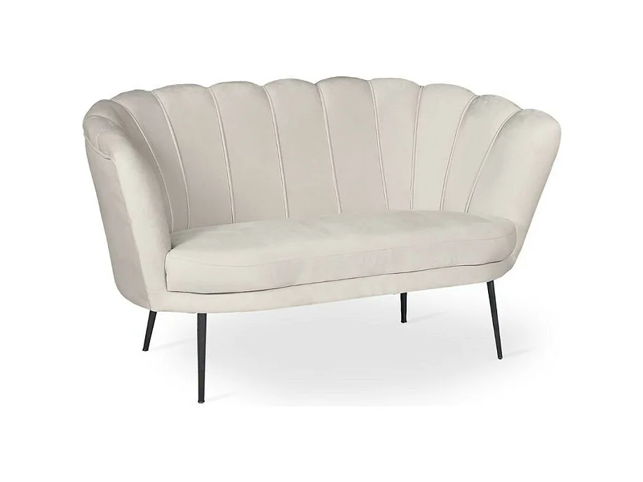 Divano a conchiglia due posti Orel tessuto sabbia 135x76.5x75h