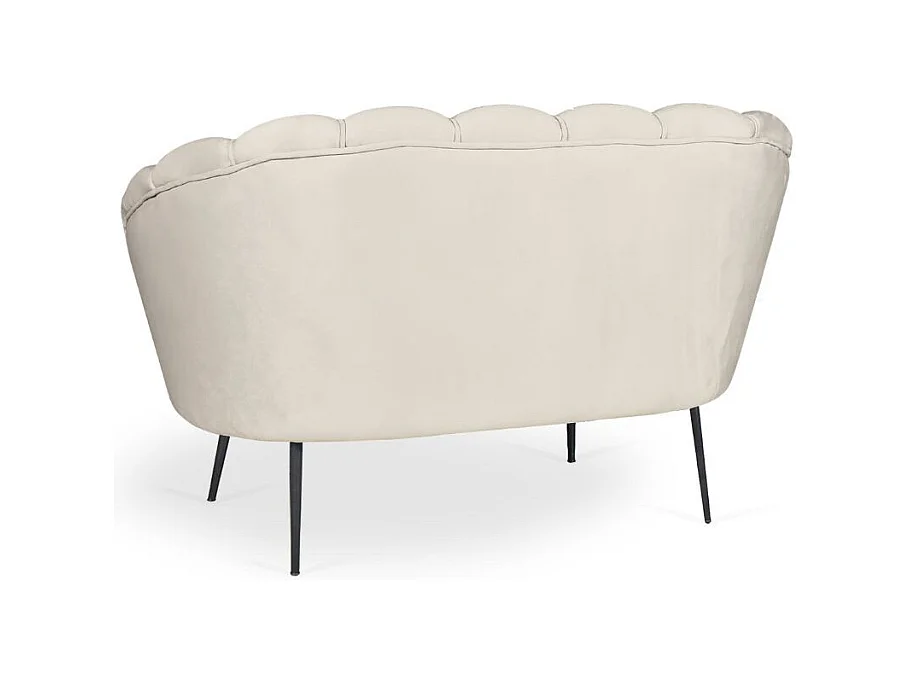 Divano a conchiglia due posti Orel tessuto sabbia 135x76.5x75h