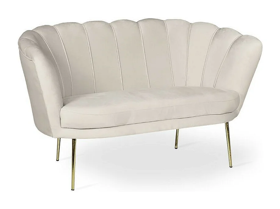 Divano a conchiglia due posti Orel tessuto sabbia 135x76.5x75h