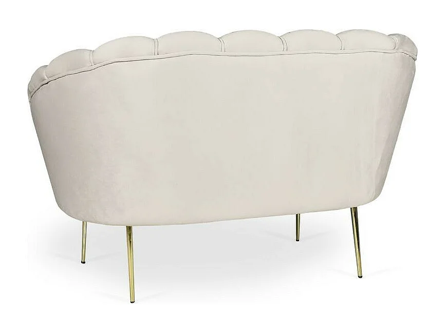 Divano a conchiglia due posti Orel tessuto sabbia 135x76.5x75h