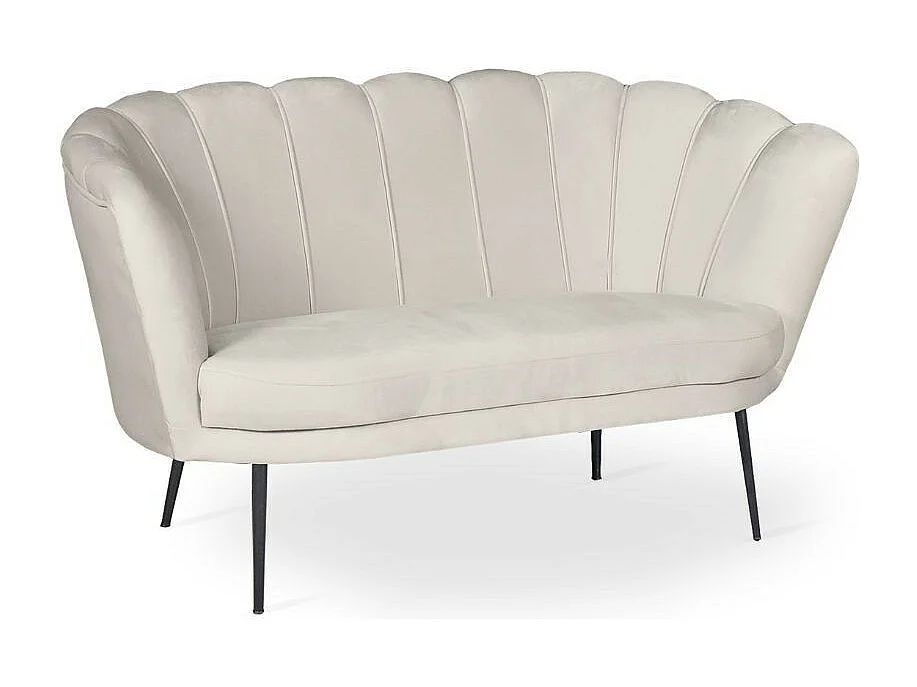 Divano a conchiglia due posti Orel tessuto sabbia 135x76.5x75h