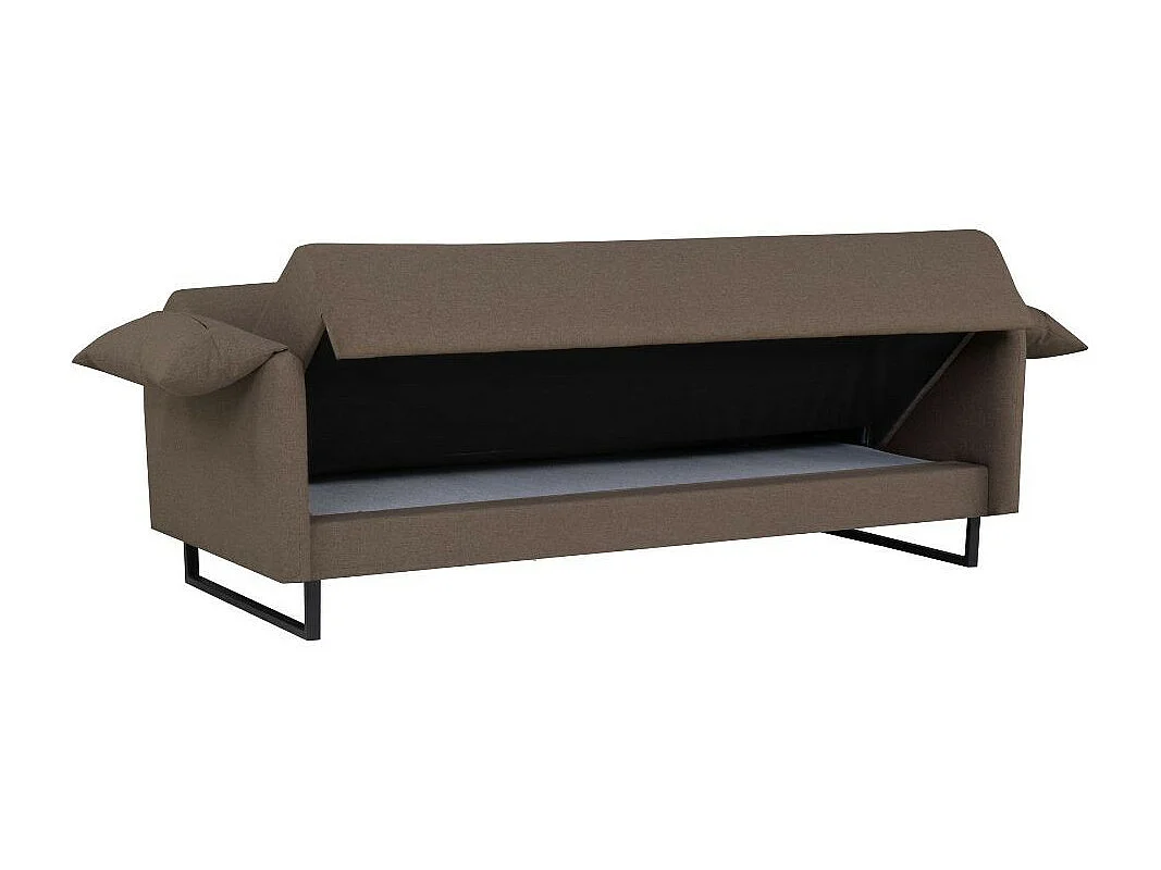 Divano funzione letto Odin 3 posti in tessuto beige 199x85x85H