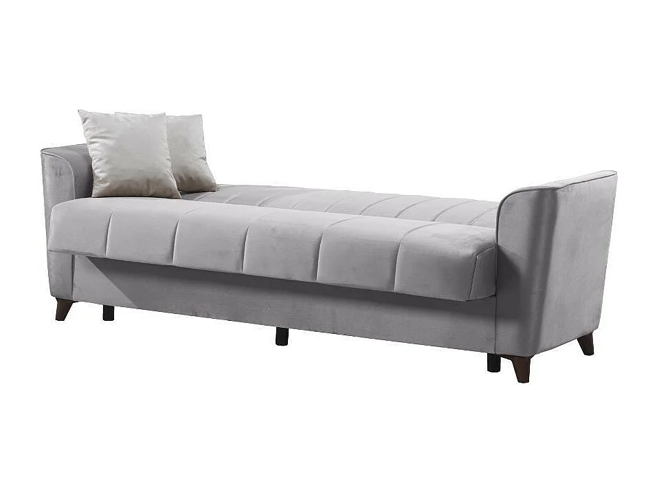 Divano letto Duca 3 posti grigio con contenitore e funzione letto 223x86x89H