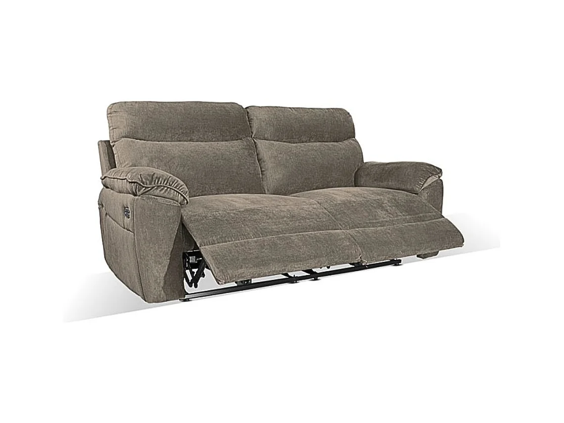 Divano 3 posti recliner manuale tessuto barrel21 tortora Boston 200x100x102H
