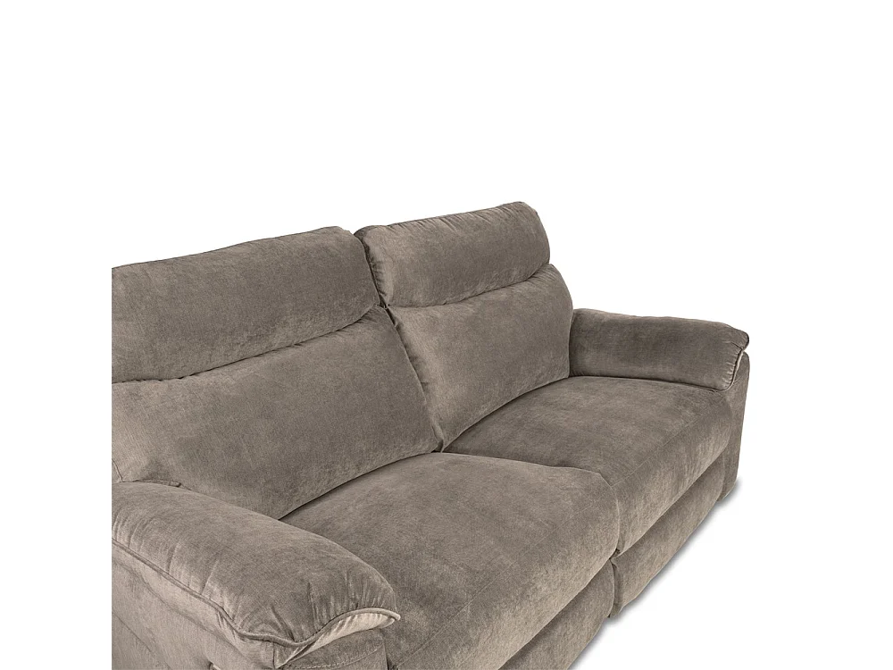 Divano 3 posti recliner manuale tessuto barrel21 tortora Boston 200x100x102H