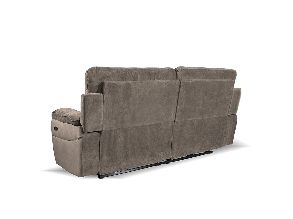 Divano 3 posti recliner manuale tessuto barrel21 tortora Boston 200x100x102H