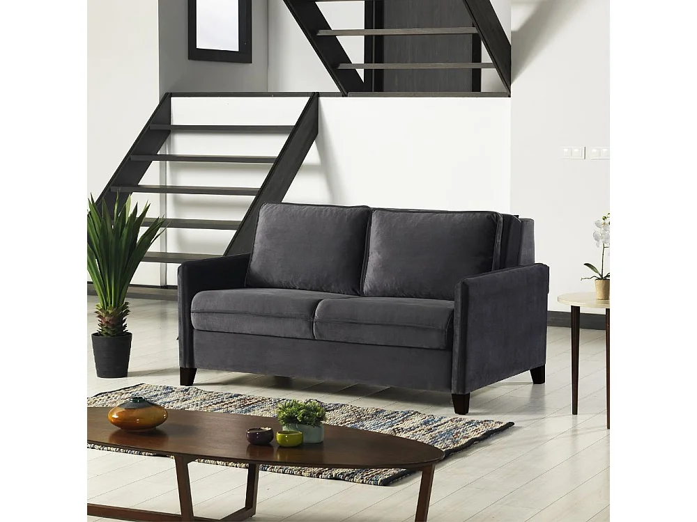 Divano letto Alcona 2 posti grigio con contenitore 164x112x90H