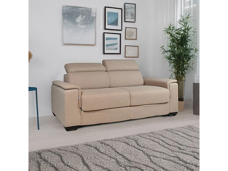 Divano letto colore tortora Mercurio 3 posti 210x94x90H