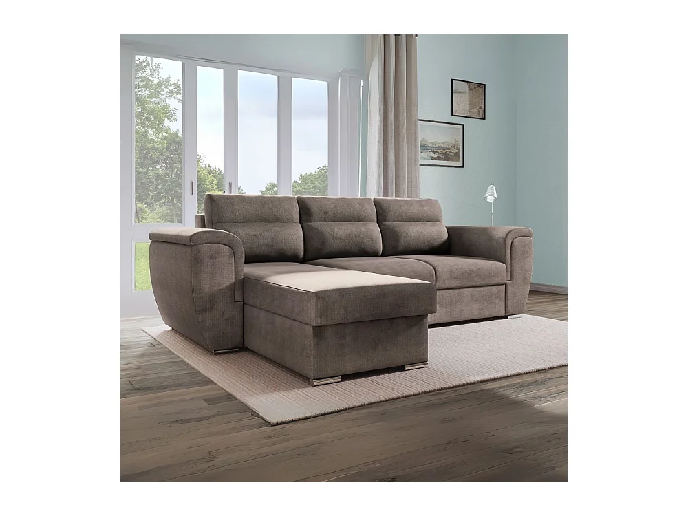 Divano Kendall2 penisola reversibile letto estraibile colore cappuccino 273x177x95H